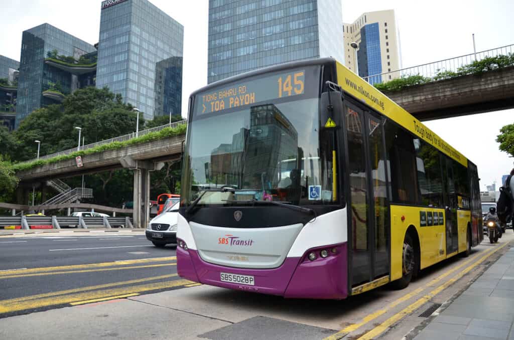 Public bus in Singapore. 