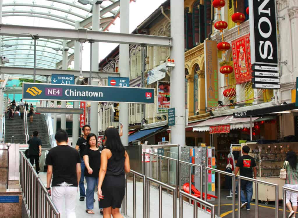 Chinatown MRT station singapore.