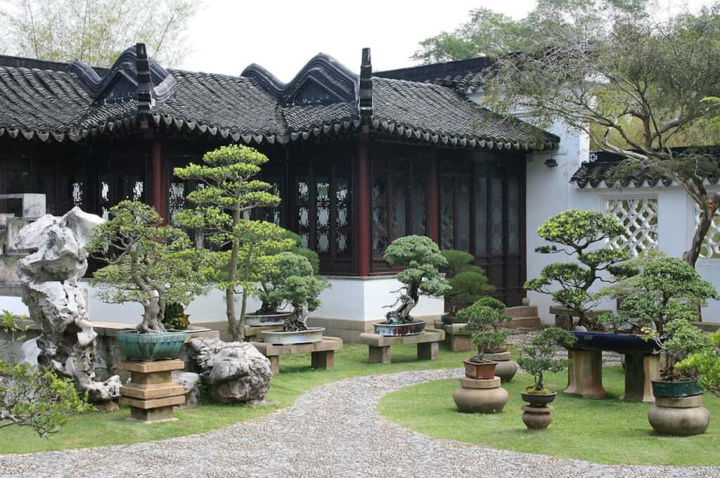 Bonsai garden at Chinese Garden Singapore.