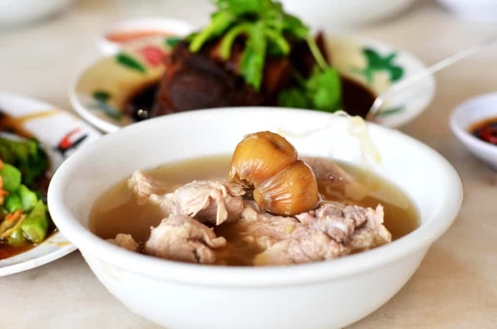 Bowl of bak kut teh.