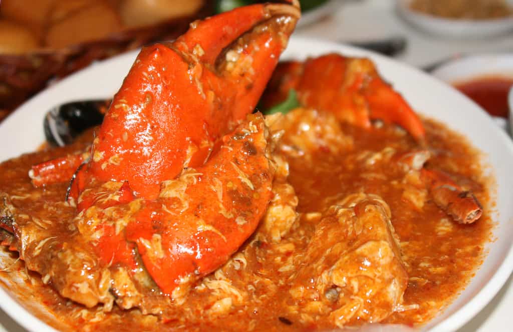 Plate of Chilli crab.