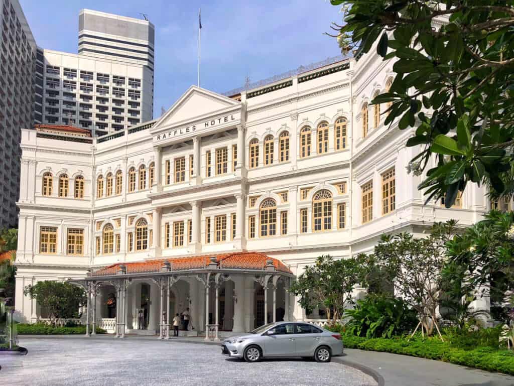 Raffles Hotel Singapore exterior.