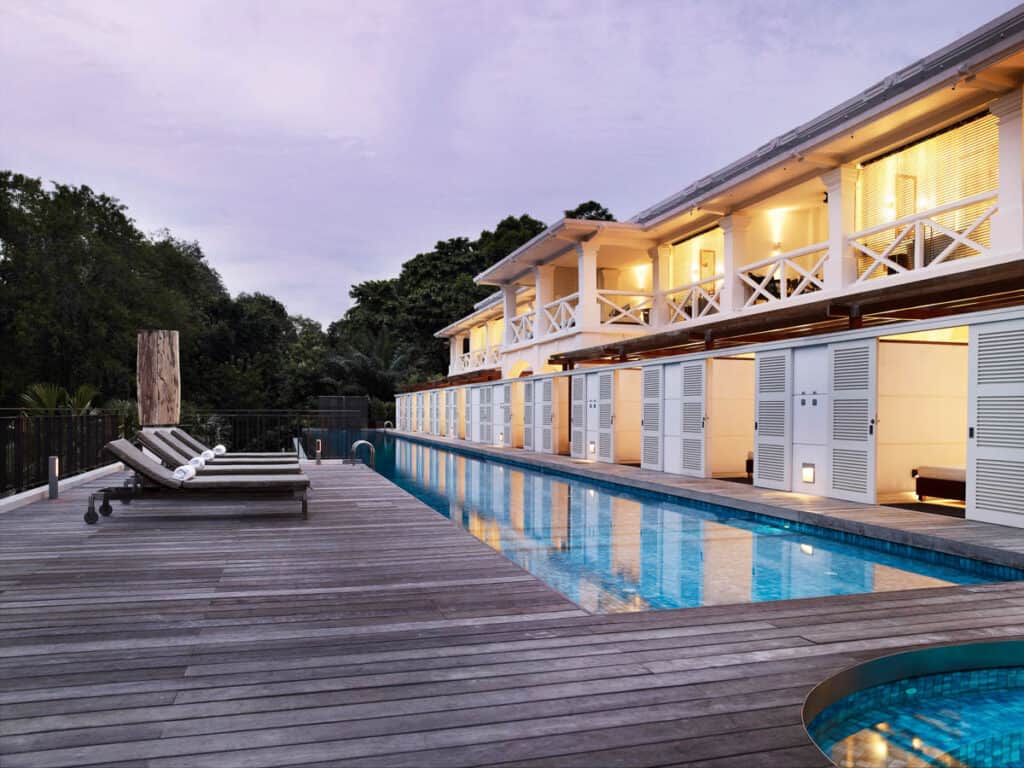 Swimming pool at Amara Sanctuary Resort Sentosa. 