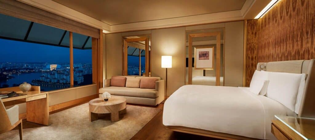 Ritz Carlton Singapore deluxe room.