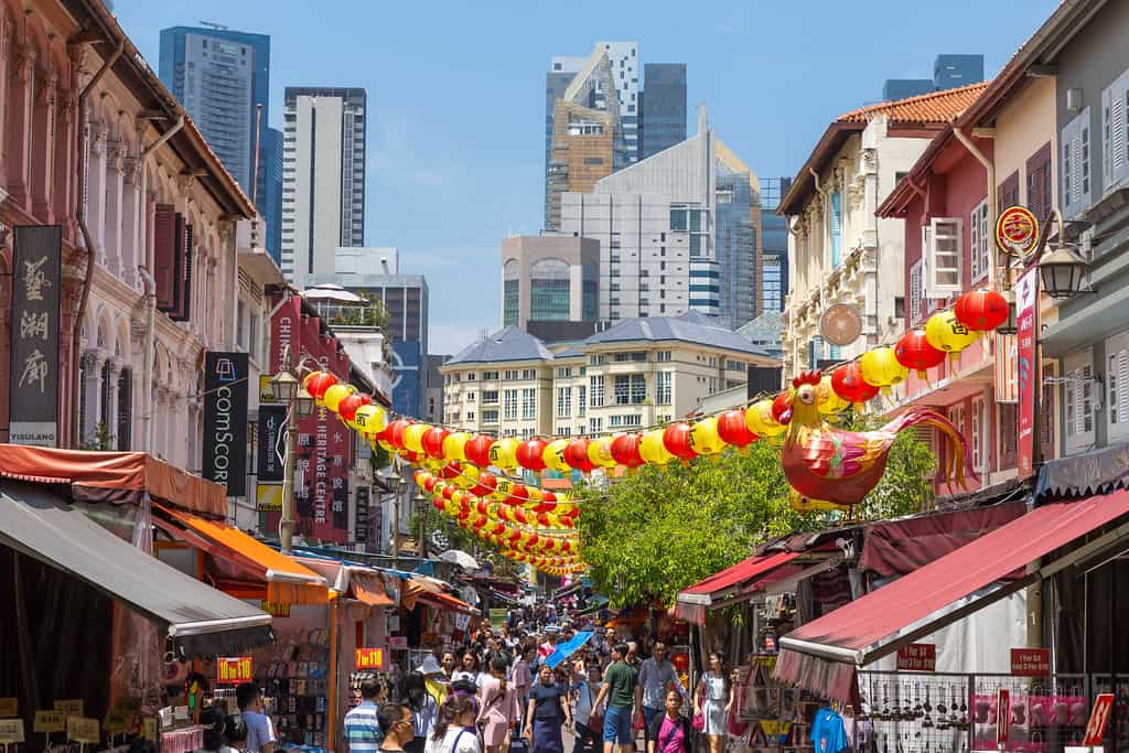 Chinatown Singapore street scene.
