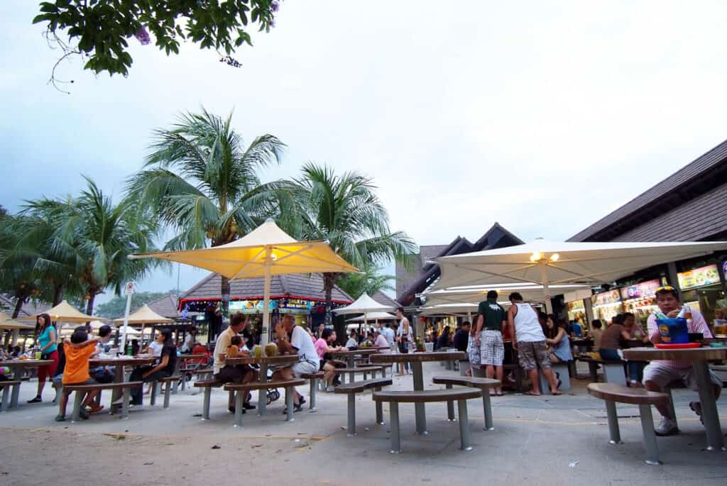 Alfresco dining at East Coast lagoon food centre.