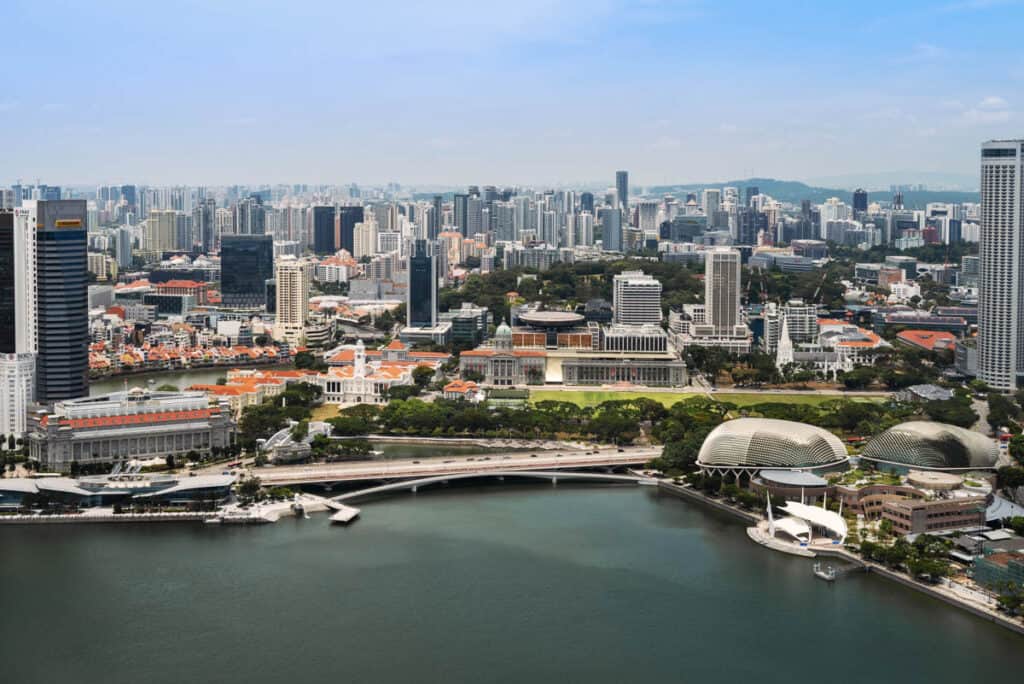 Aerial view of Singapore.