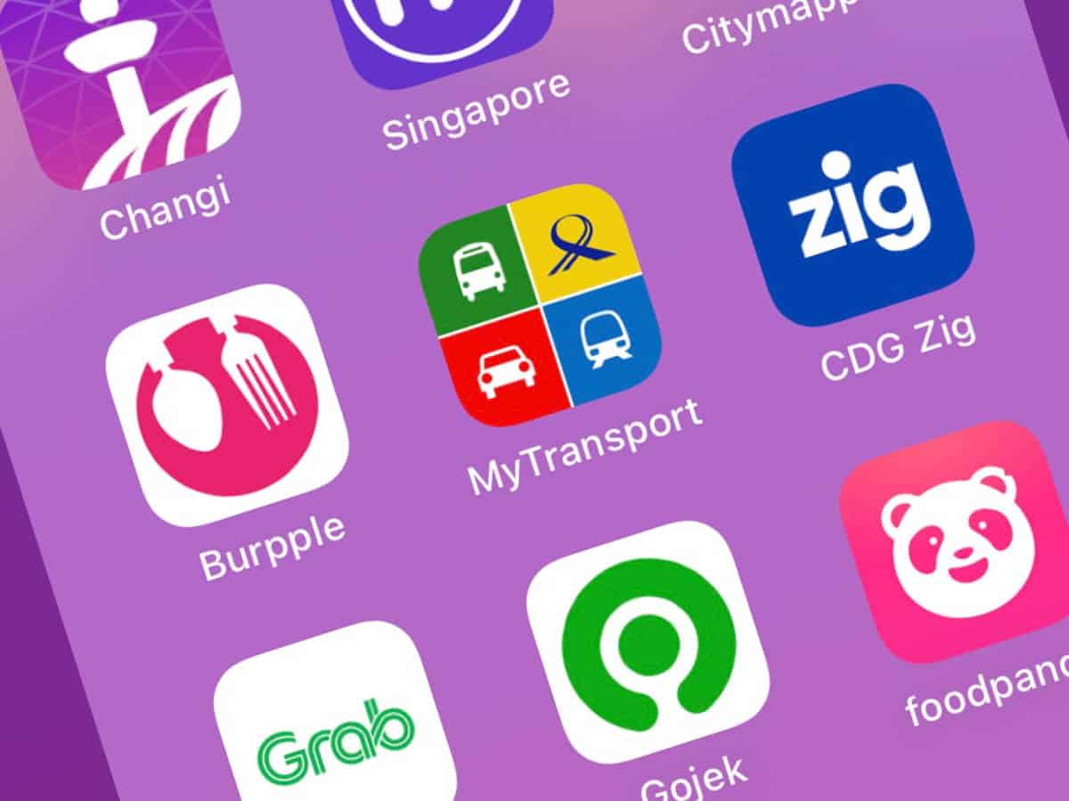 Screenshot of Singapore apps on smartphone.