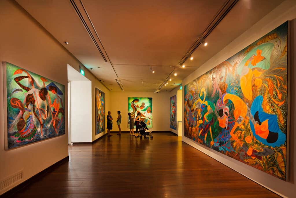 Artwork gallery inside the Singapore Art Museum.