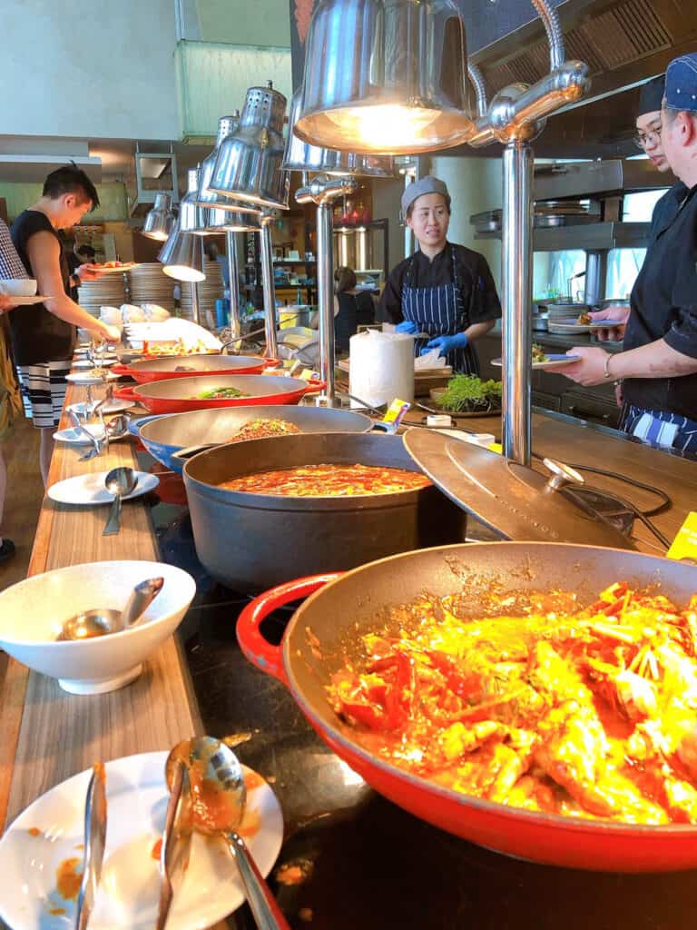 Buffet at the Kitchen Table at W Singapore. 