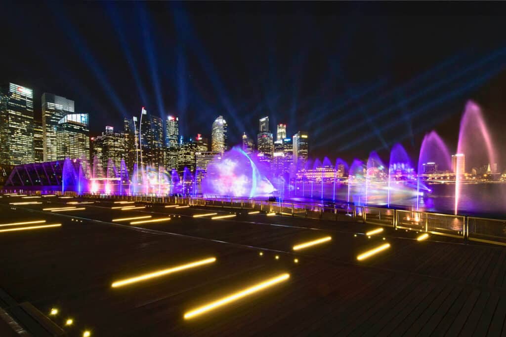 Spectra light show at Marina Bay Sands.
