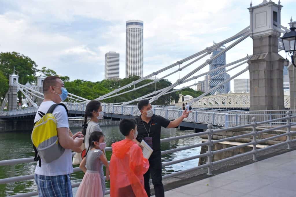 Family taking a tour in Singapore.
