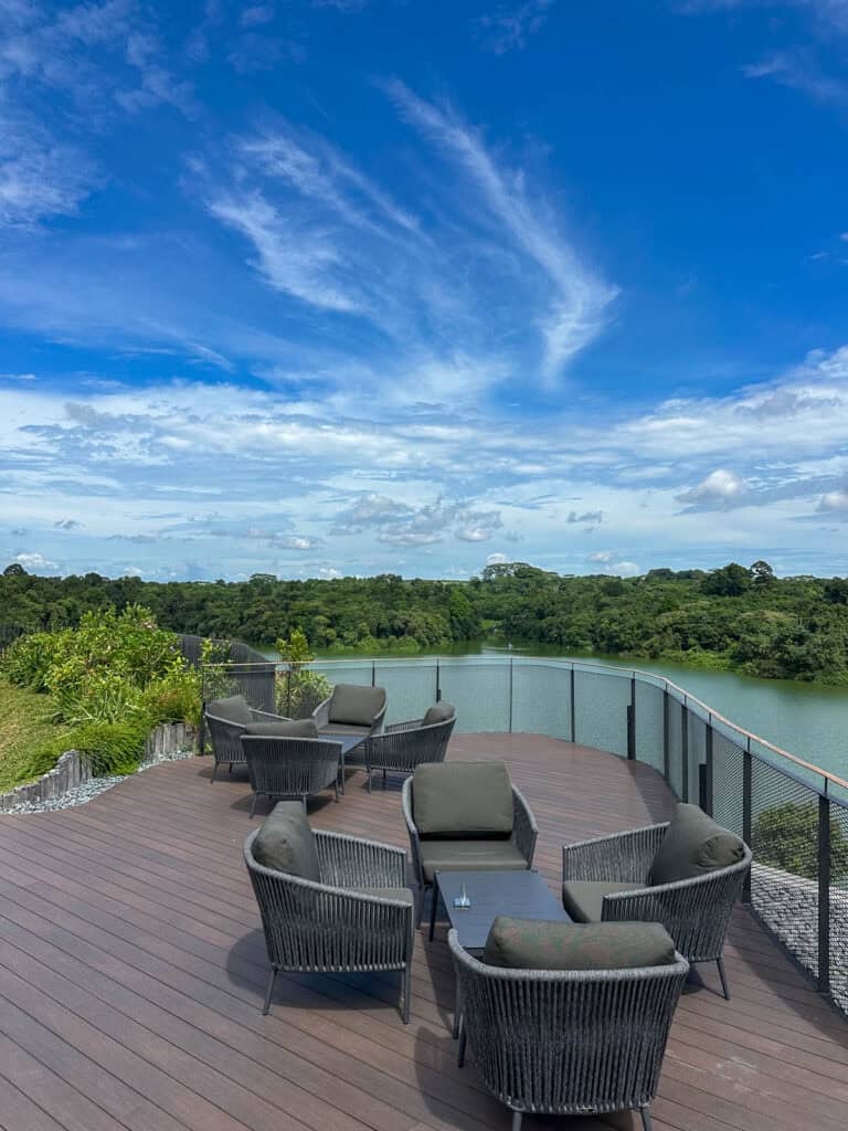 Rooftop lounge area at Mandai Rainforest Resort by Banyan Tree.