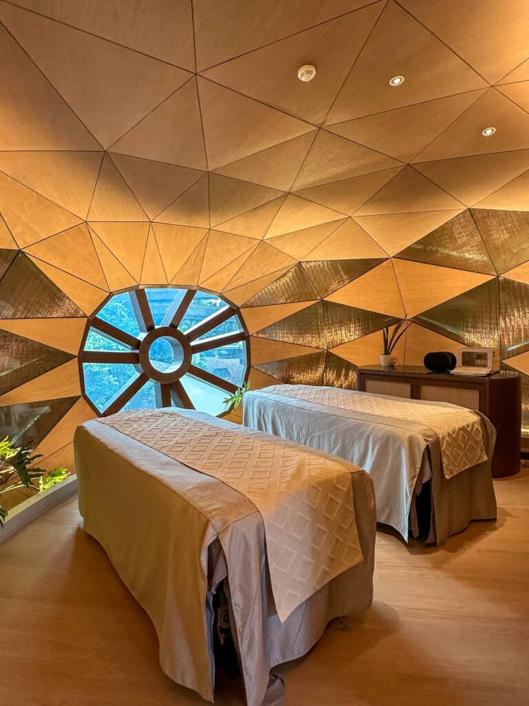 Interior of the spa pods at Mandai Rainforest Resort by Banyan Tree.