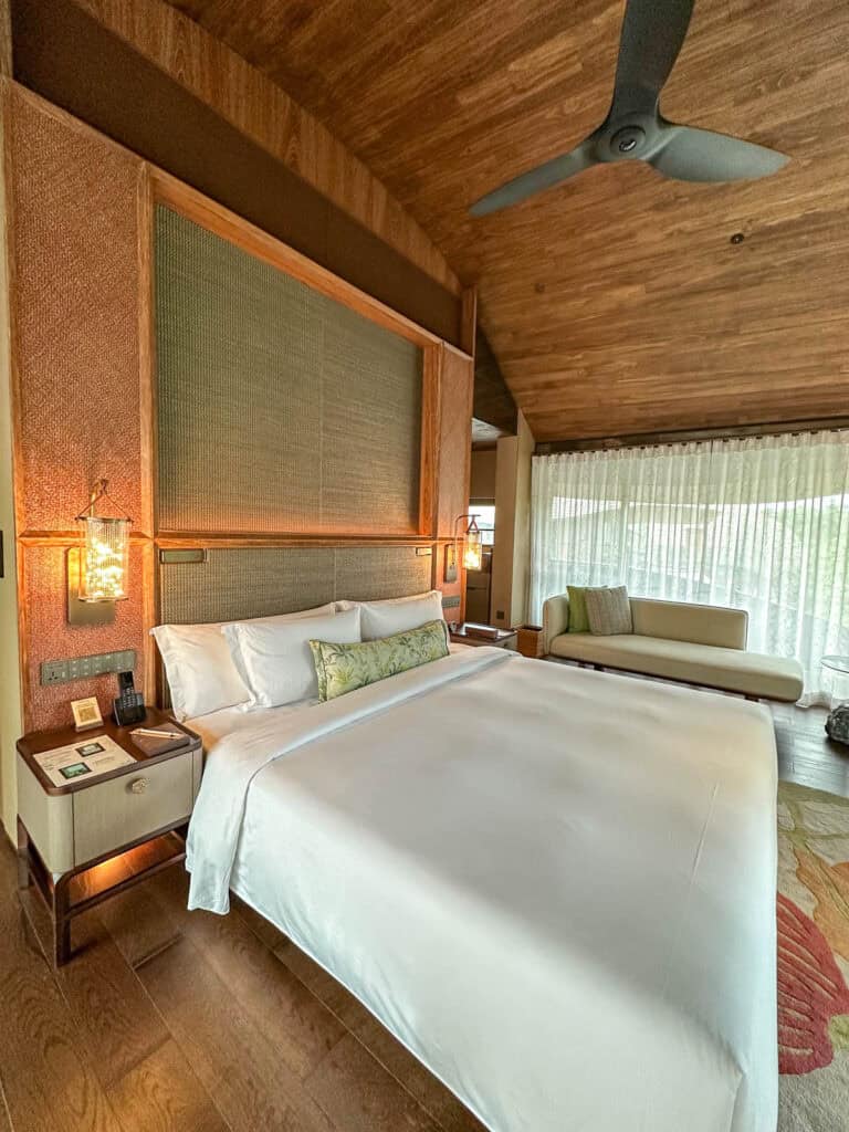 Bedroom inside treehouse at Mandai Rainforest Resort by Banyan Tree.