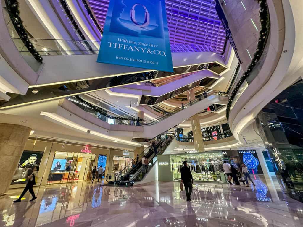 ION Orchard shopping mall interior.