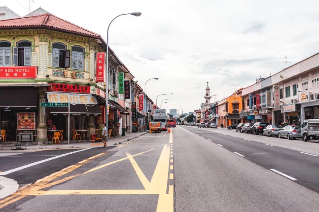 Street in Geylang, Singapore.