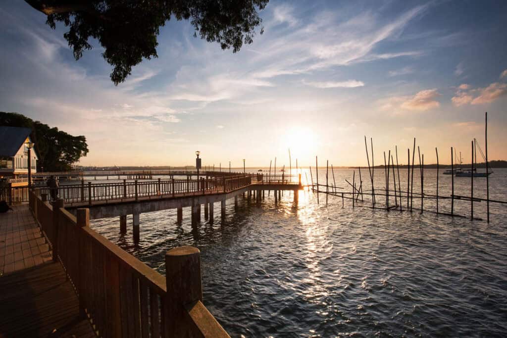 Changi Boardwalk at sunset.