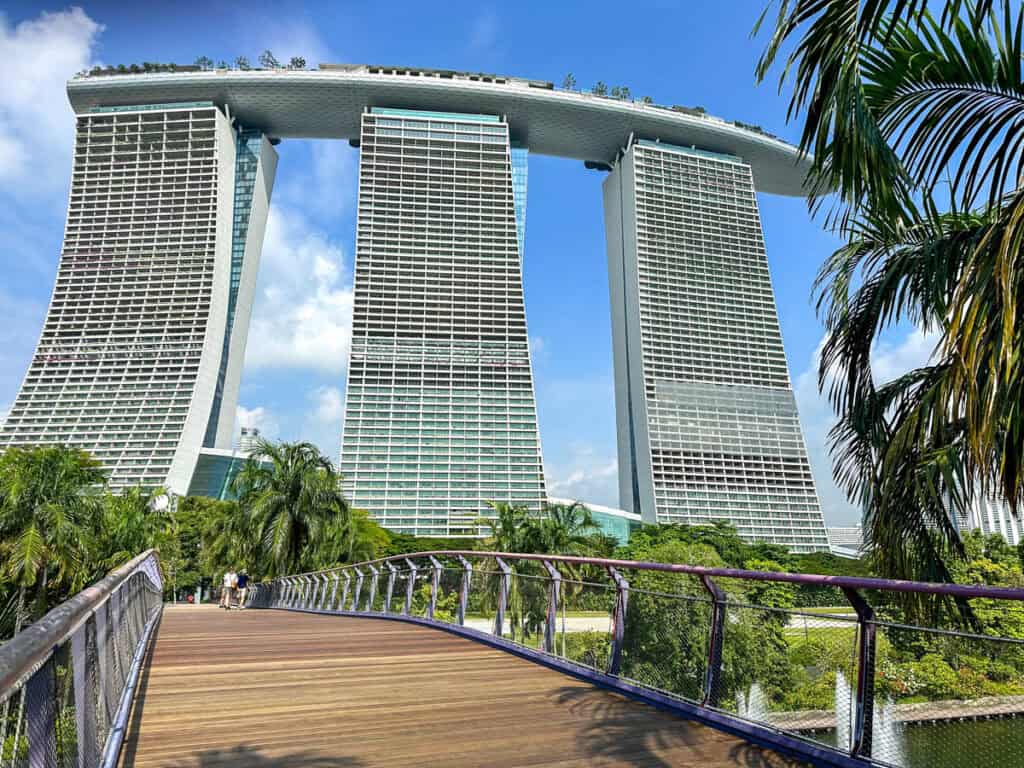 Bridge linking Marina Bay Sands and Gardens by the Bay Singapore.