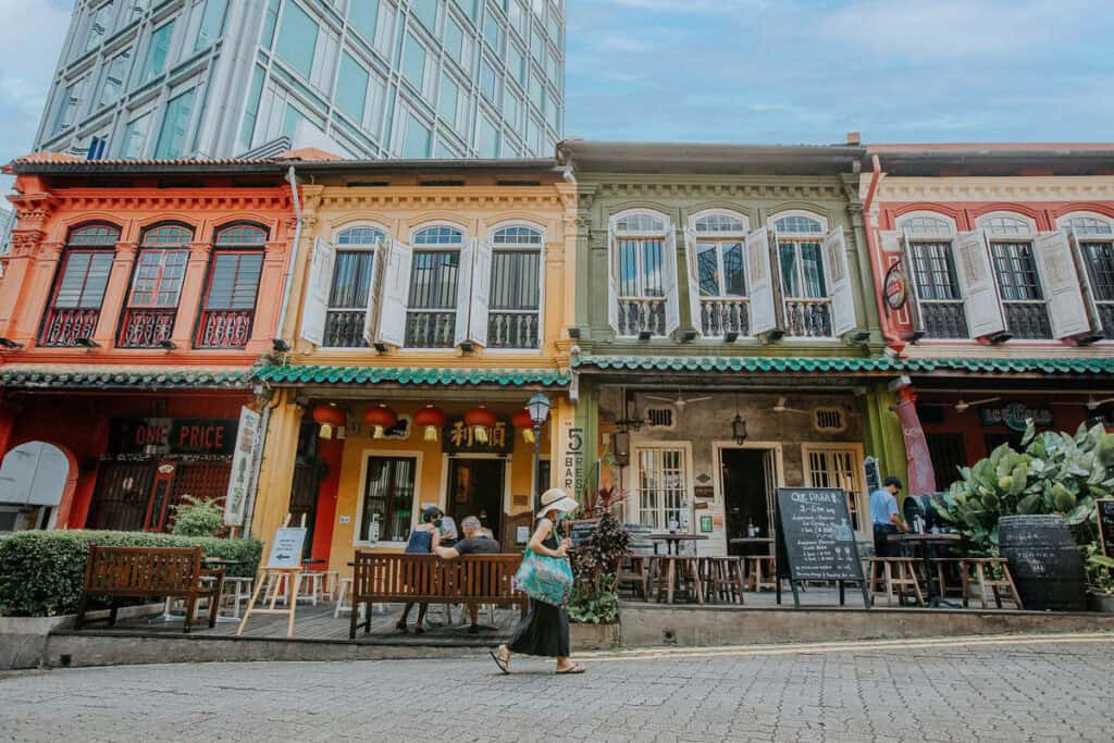 Emerald Hill shophouses near Orchard Road Singapore.