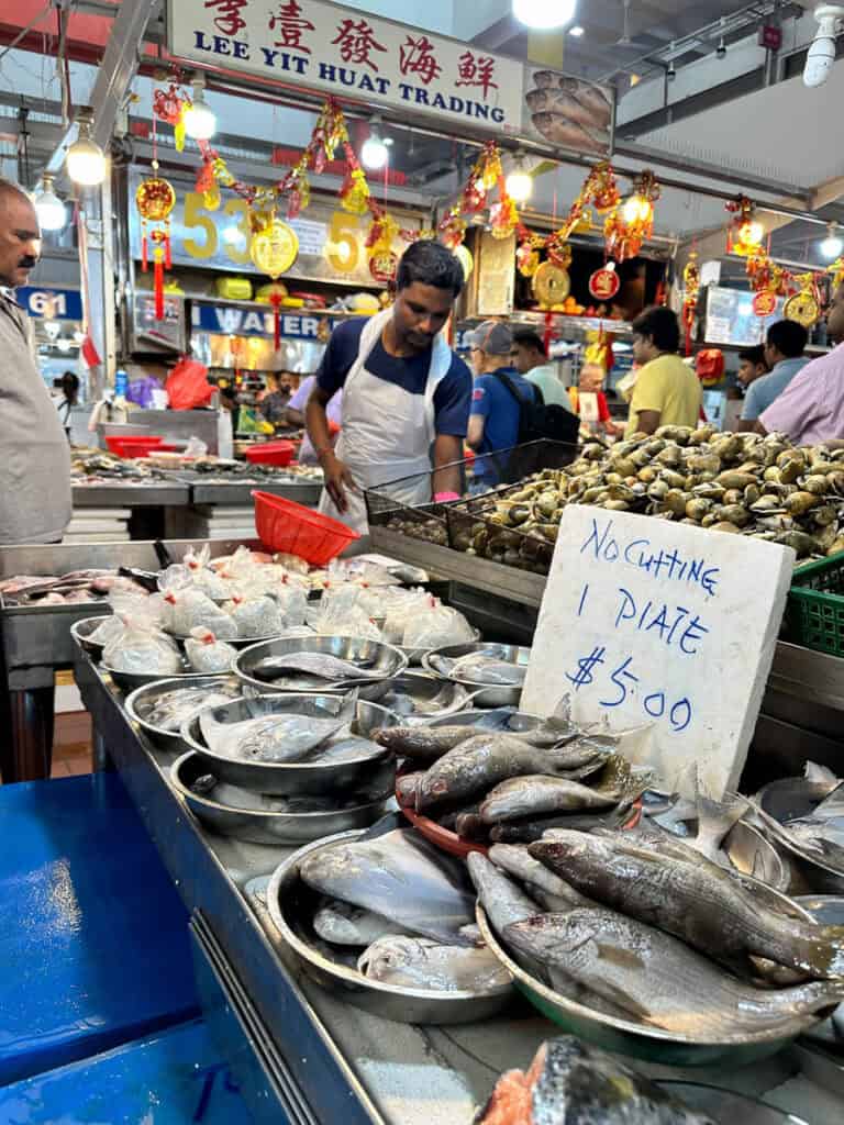 Fish stall in wet market.