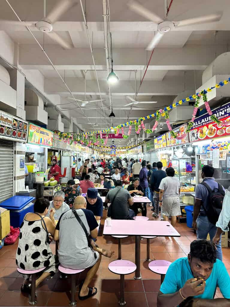 Hawker centre at Tekka Centre wet market.
